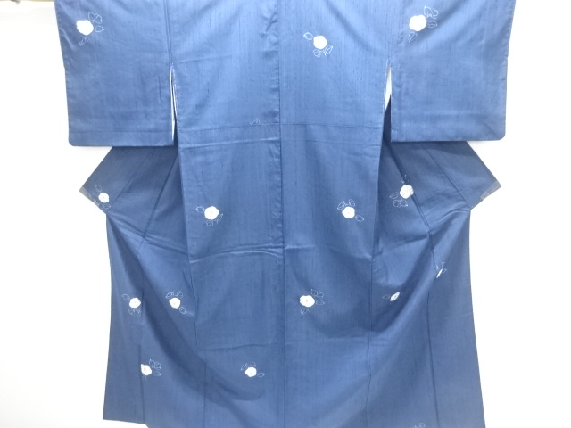 JAPANESE KIMONO / FUSHI TSUMUGI / SHIBORI / CAMELLIA